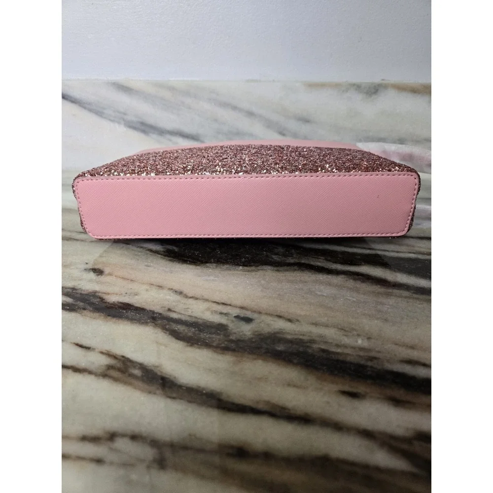 NWT Kate Spade New York Greta Court Ramey Flash Glitter Pink Leather Crossbody S